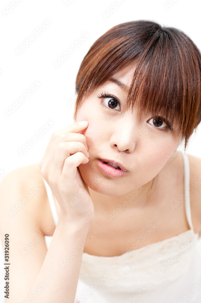 beautiful asian woman taking care of her skin beautiful asian woman taking care of her skin
