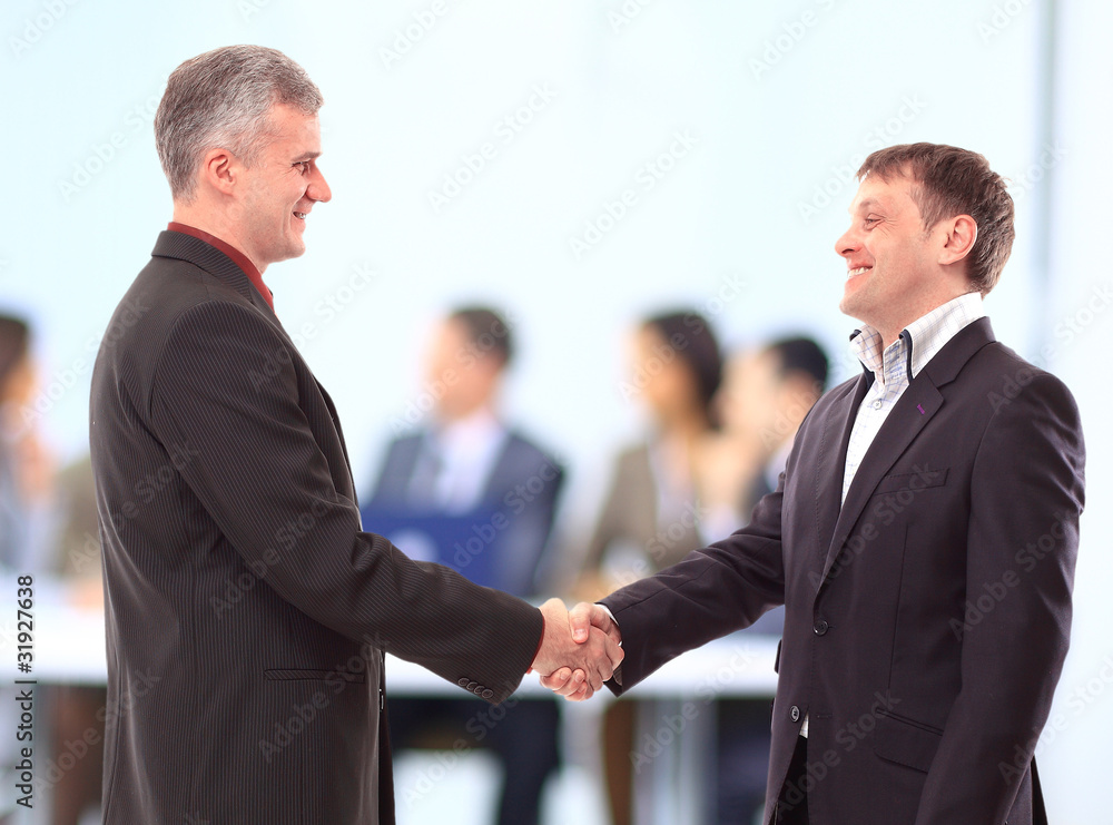 handshake isolated on business background handshake isolated on business background