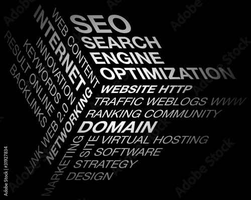 Abstract Cube Words SEO Black