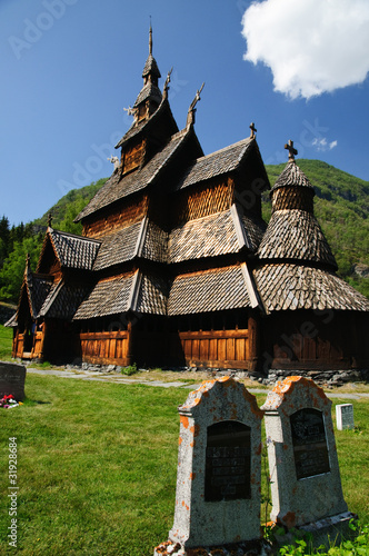 Obraz na płótnie Borgund stavkyrkje w salonie