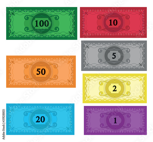 Cartoon set of money