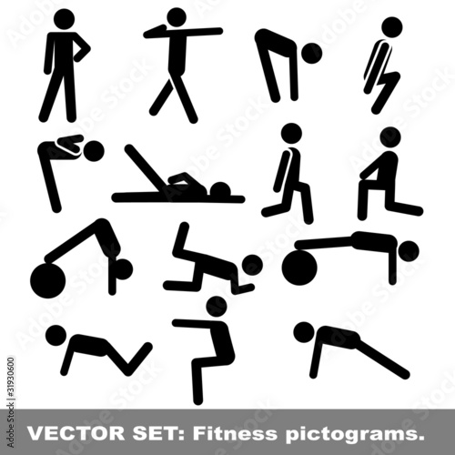 Vector set: fitness pictograms
