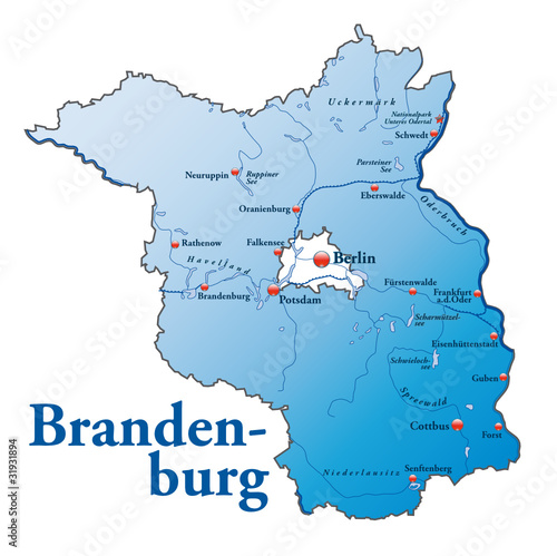Brandenburg Übersicht blau in SVG