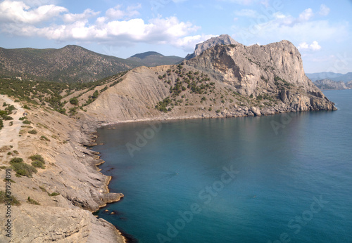 View of the rocky coast in the Crimea