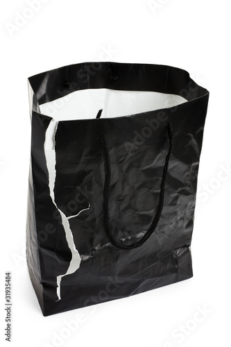 Torn Black Shopping Bag