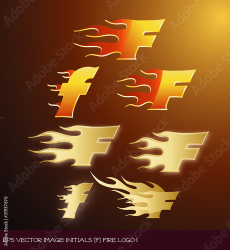 eps Vector image:initials（f）fire logo I