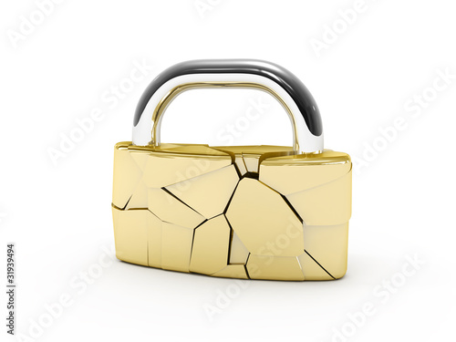 Broken padlock