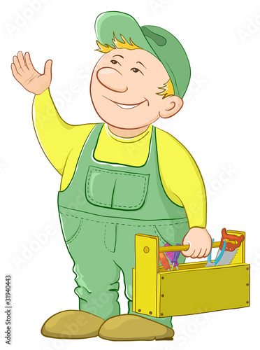 Man worker with a toolbox
