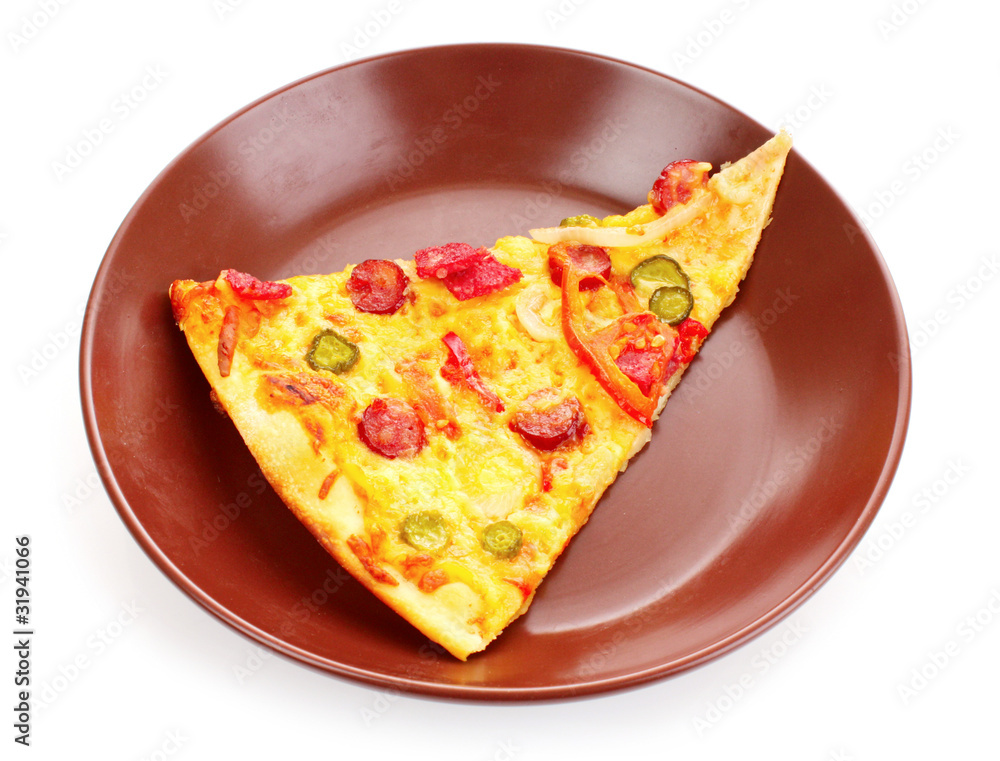 Tasty Italian pizza on plate Tasty Italian pizza on plate
