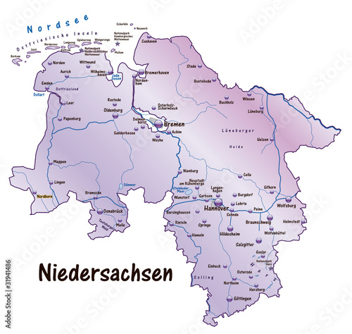 Niedersachsen Übersicht flieder in SVG