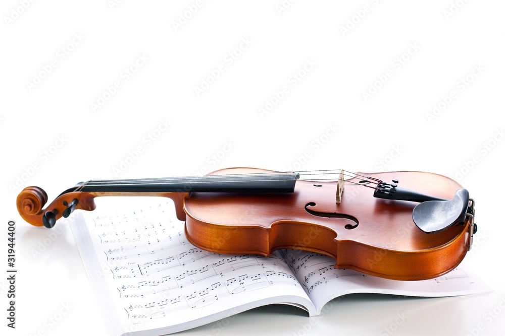 Fototapeta premium Violin and printed music