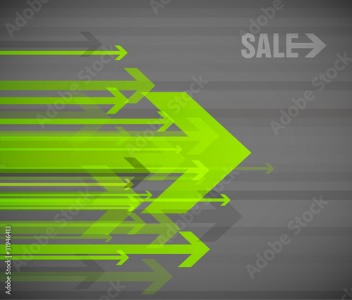 Green vector arrows with sale.