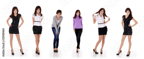 six poses of teenager girl