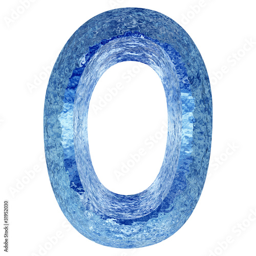 High resolution conceptual blue water or ice font isolated