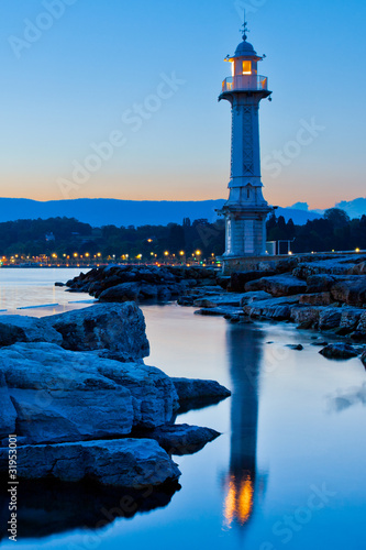 Small Public Light House at Lake Geneva