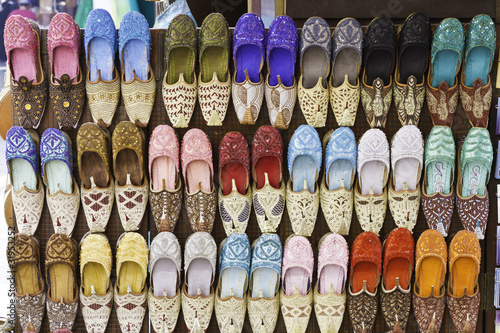 colorful shoes in souk ,Dubai,United Arab Emirates