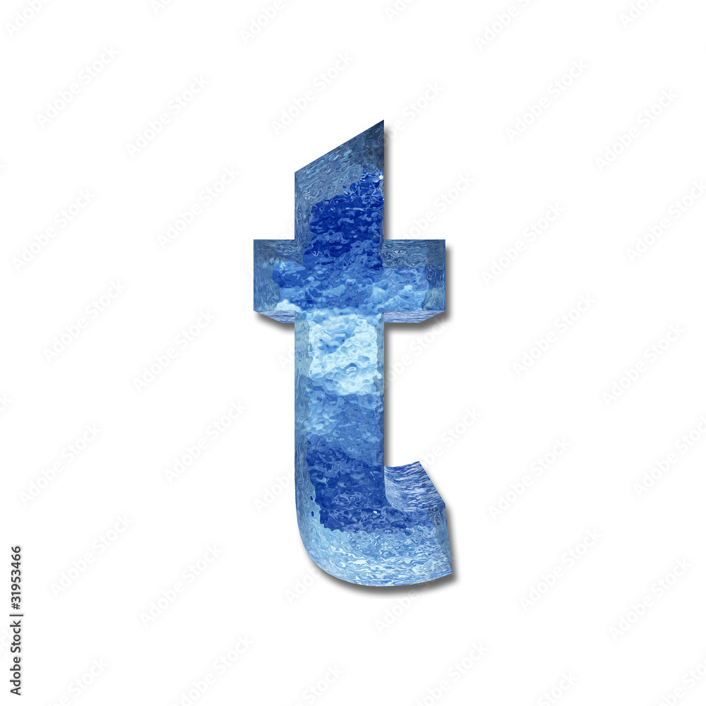 Obraz premium High resolution conceptual blue water or ice font isolated