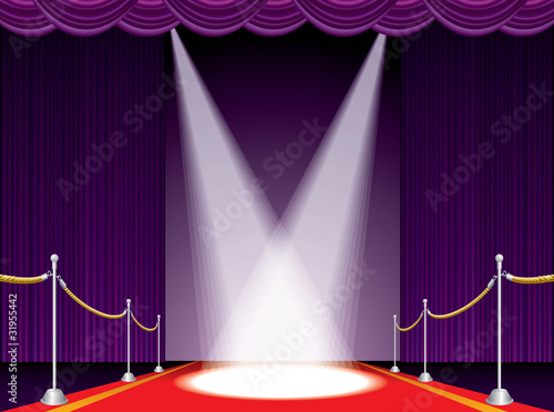 red carpet purple stage