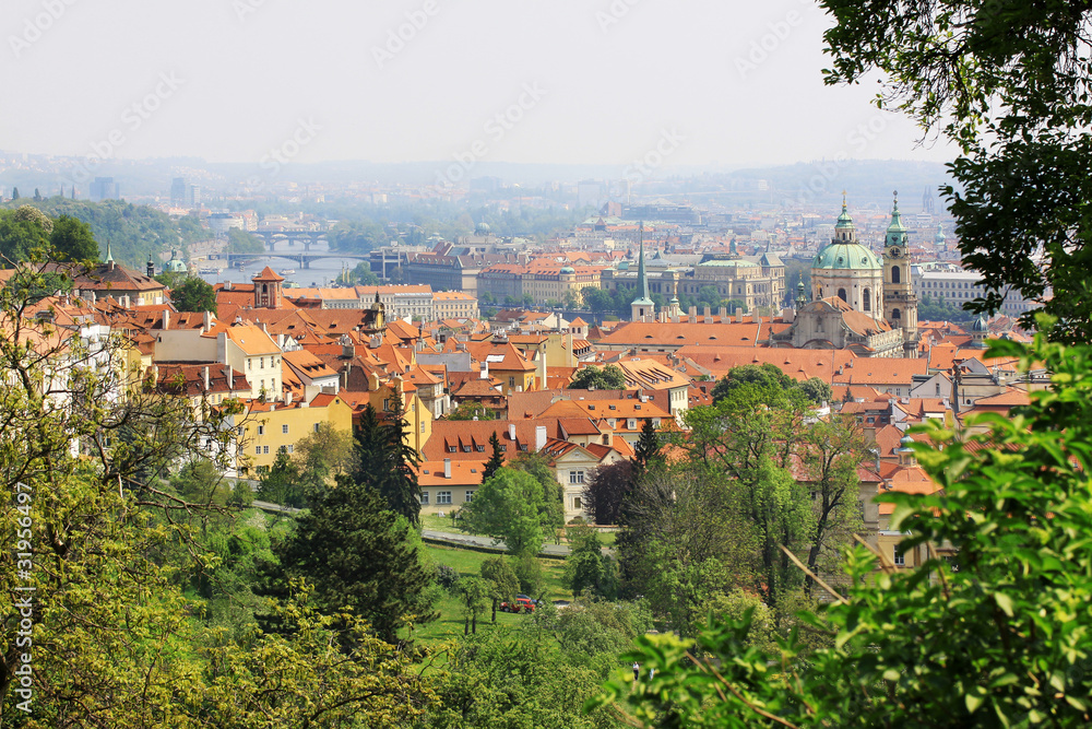 View on the spring Prague, historical city of Czech Republic