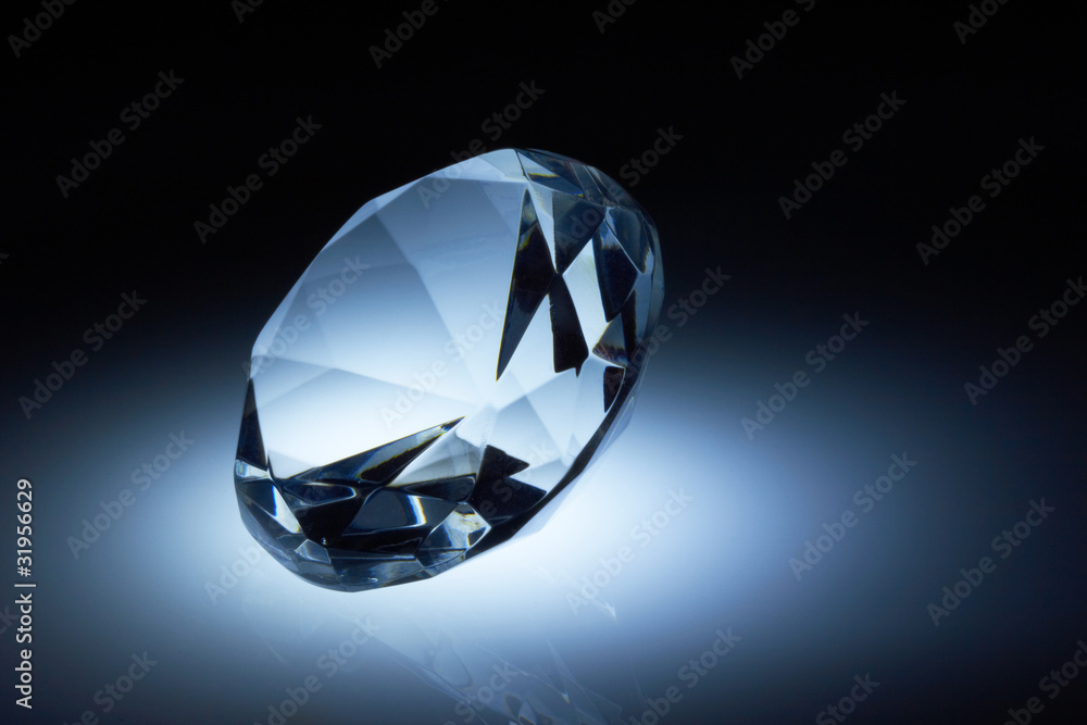 Diamond jewel on dark blue Diamond jewel on dark blue