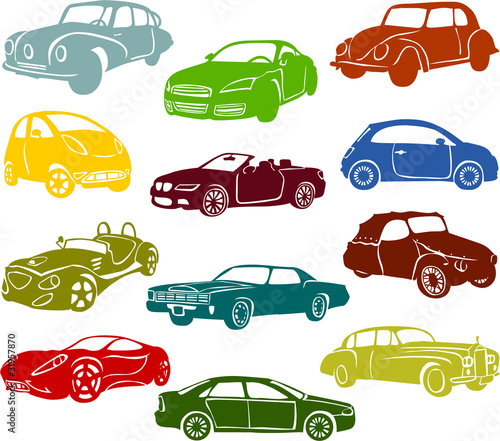 Set of a various cars A