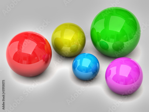 Fototapeta Naklejka Na Ścianę i Meble -  Colorful balls isolated on white background