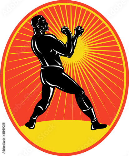 boxer posing side vintage