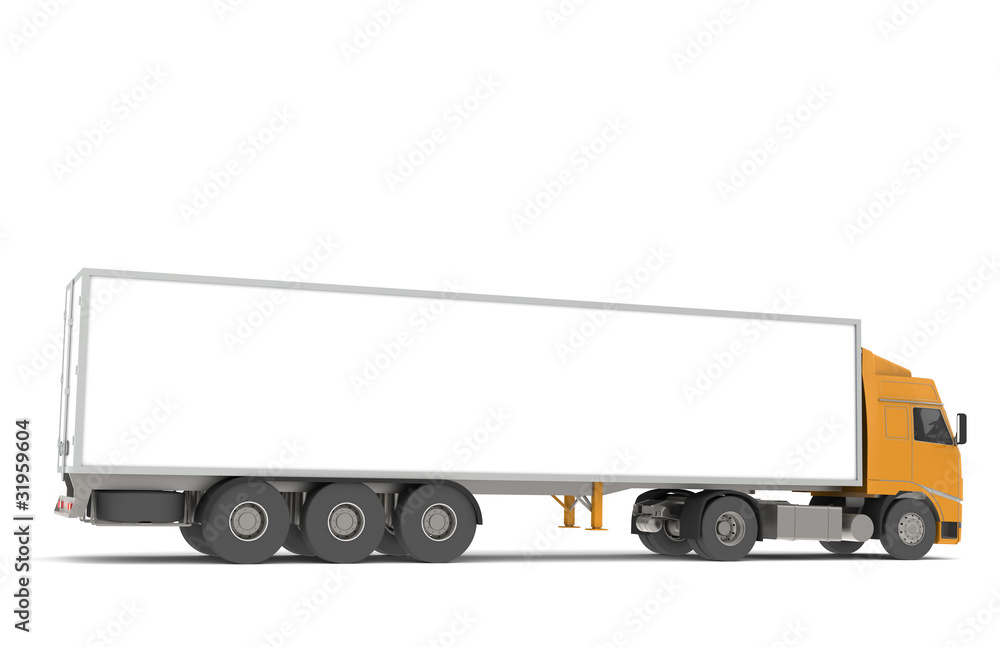 Tractor Trailer Semi-Truck. Part of warehouse series. Tractor Trailer Semi-Truck. Part of warehouse series.
