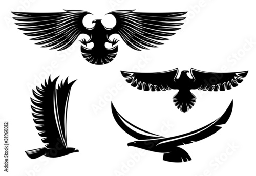 Heraldry eagle symbols and tattoo