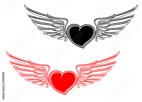 Retro heart tattoo