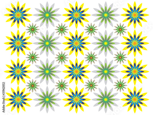 The symmetry frame full of flowers