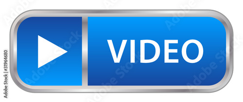 "VIDEO" Web Button (play media player watch live key icon blue)