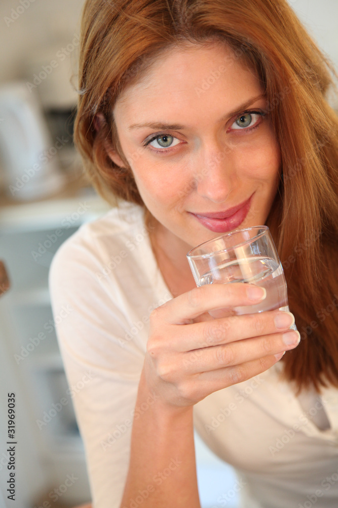 Portrait of beautiful drinking water Portrait of beautiful drinking water
