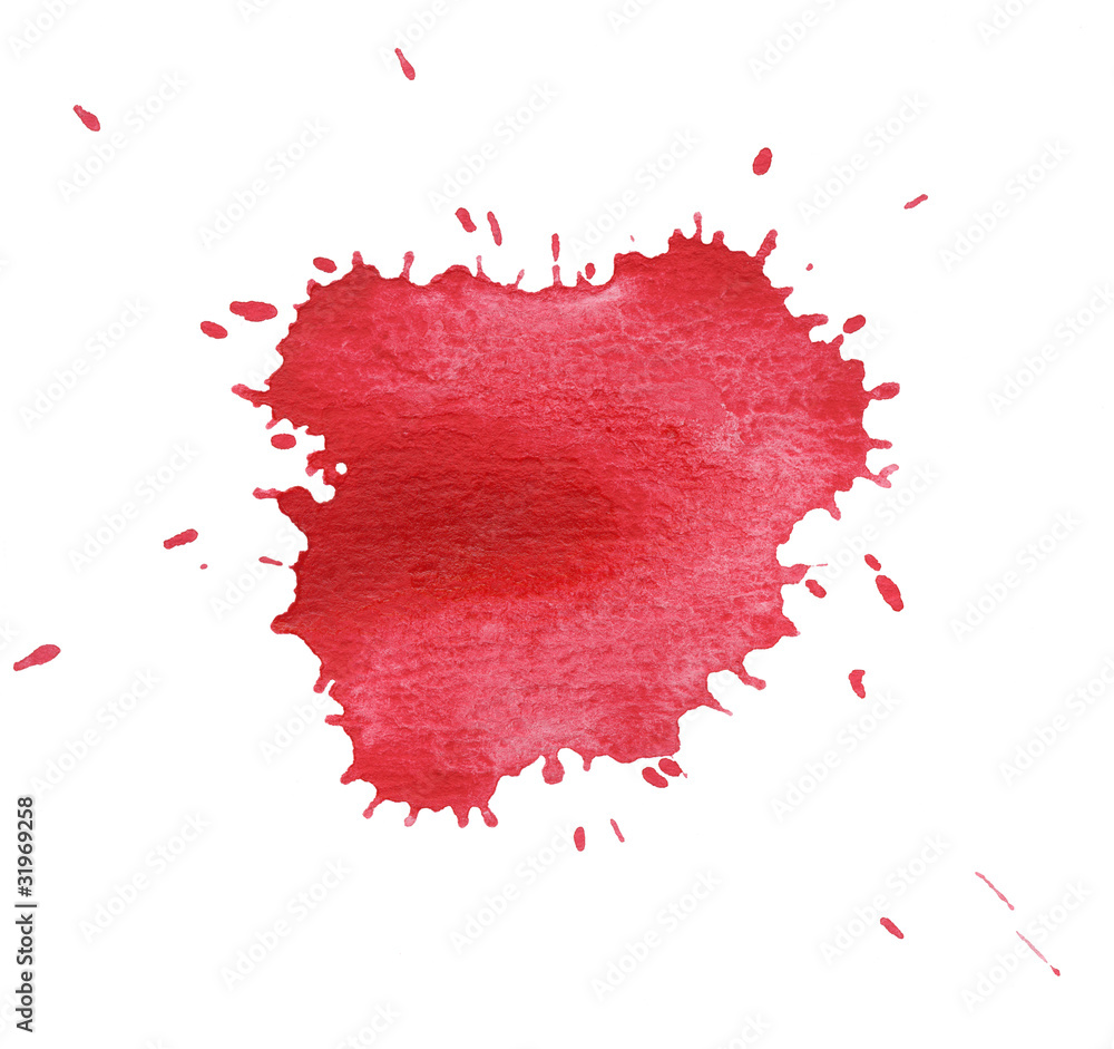 red blot isolated on white