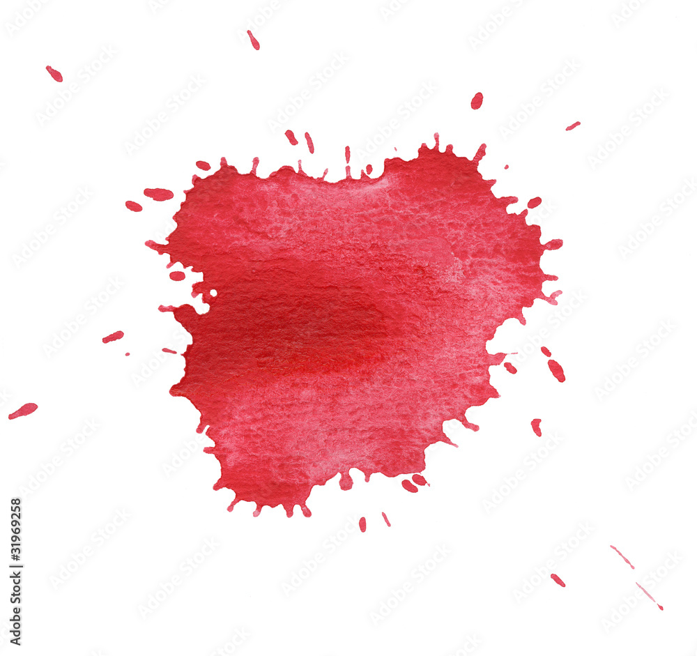 red blot isolated on white red blot isolated on white