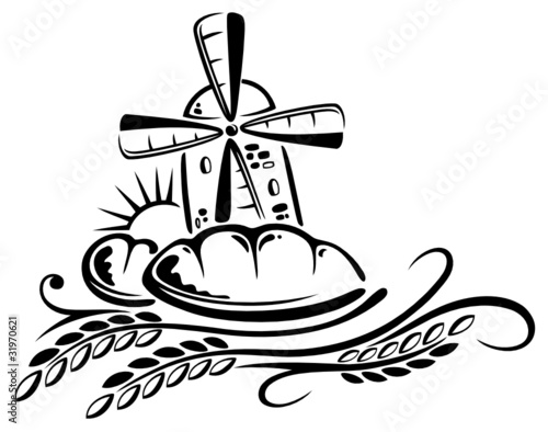 Bäcker, Brot, Mehl, Getreide, Mühle, Korn, vector