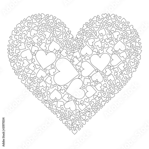 Herzform - schwarz / weiss - Herz, Liebe, Valentinstag