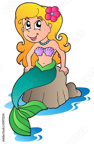 Cute cartoon mermaid