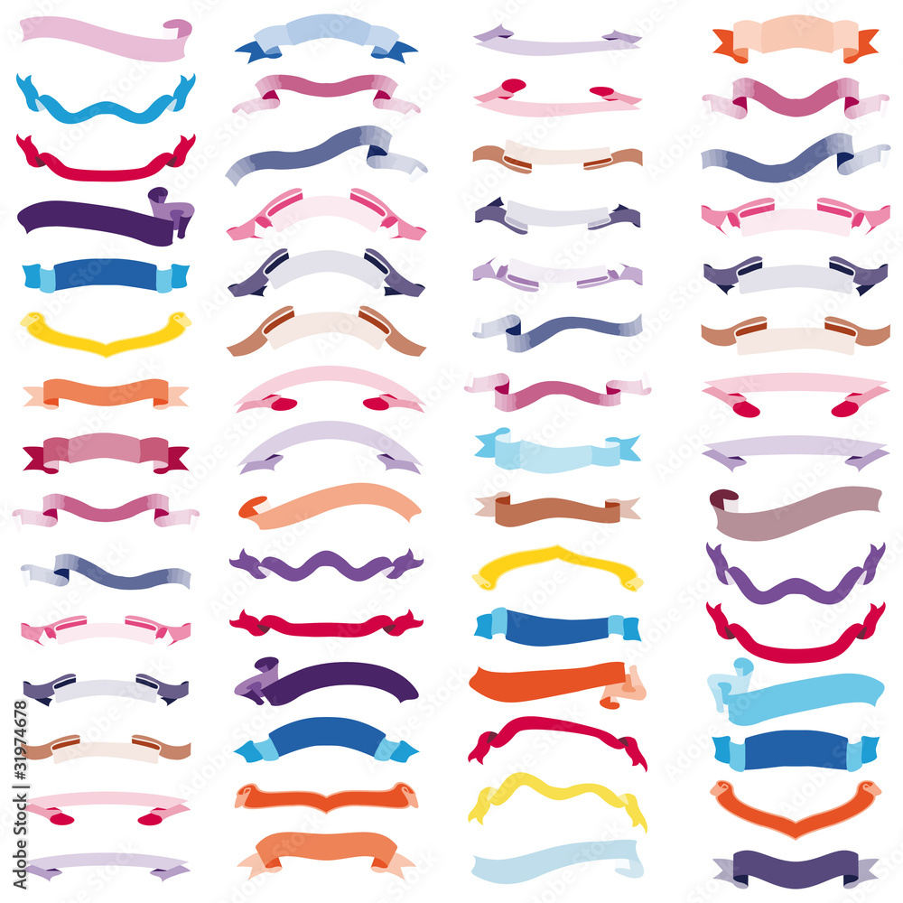 Set of design elements banners ribbons vector Set of design elements banners ribbons vector