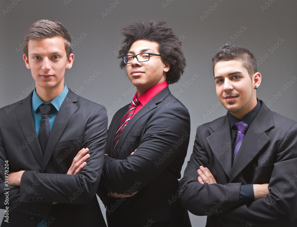 Proud young businessmen with stylish clothes Proud young businessmen with stylish clothes