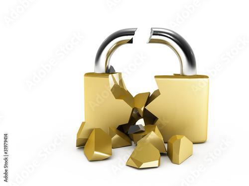 Broken padlock
