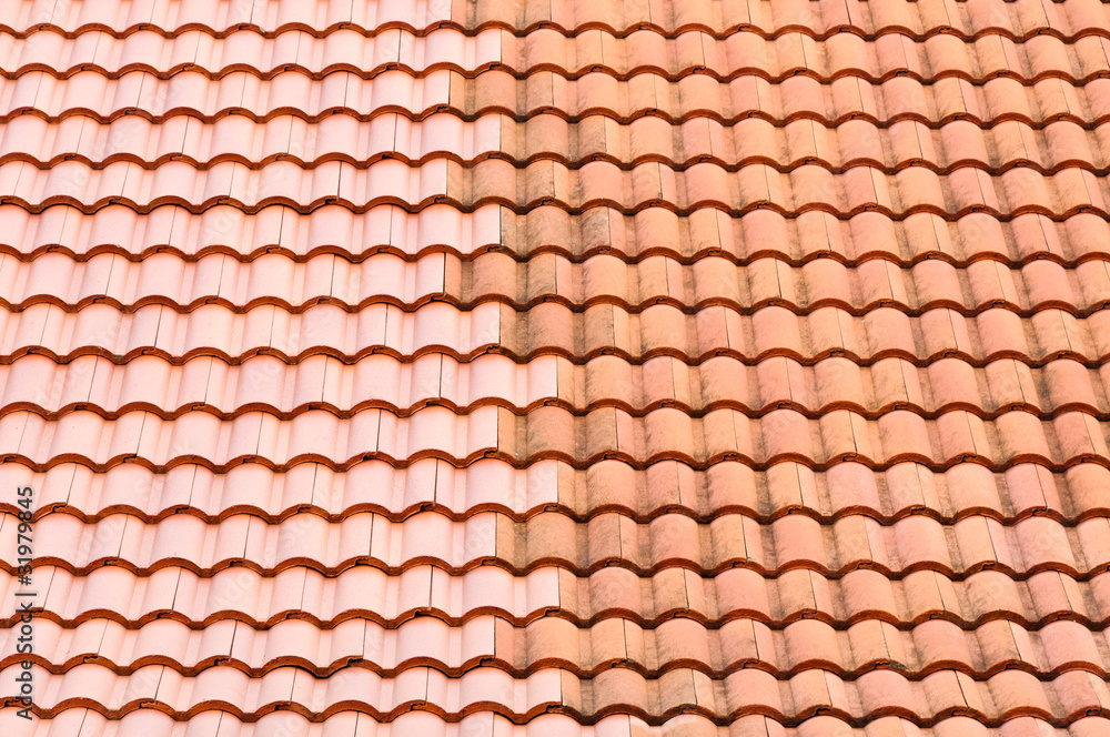 Pattern of red roof tiles Pattern of red roof tiles
