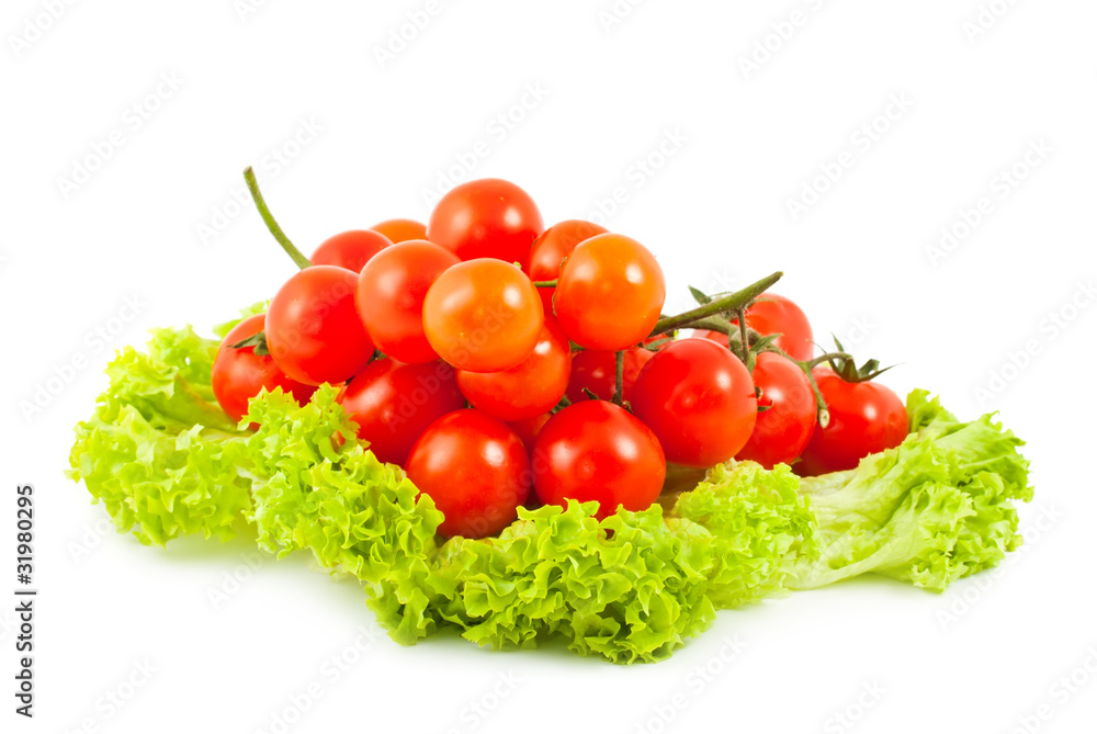 Tomatoes cherry and green salad