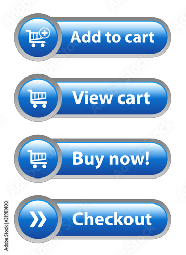 ADD TO CART - VIEW CART - BUY NOW - CHECKOUT Blue Web Buttons