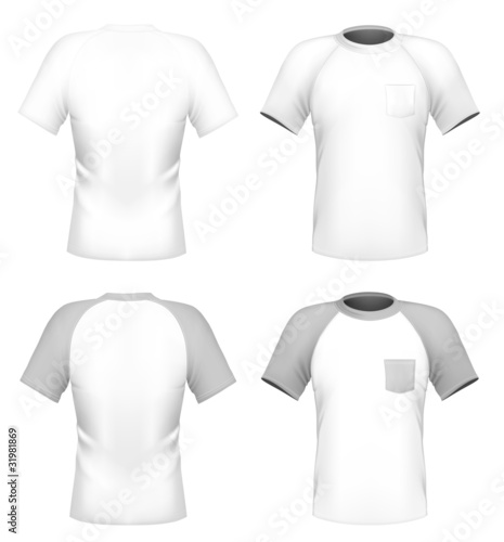 Men's t-shirt design template with pocket (front and back)