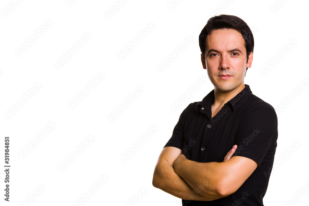 Fototapeta premium Young man portrait, isolated on white