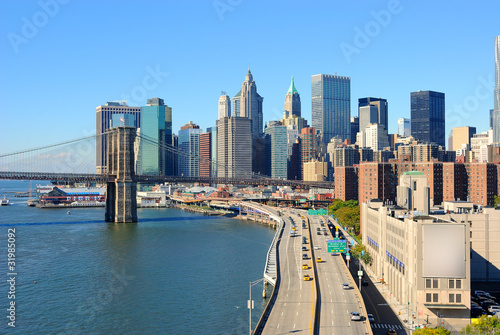 Brooklyn Bridge and Manhattan