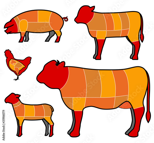 cutting meat