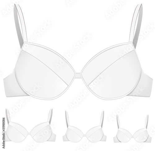 set of white bra in different size