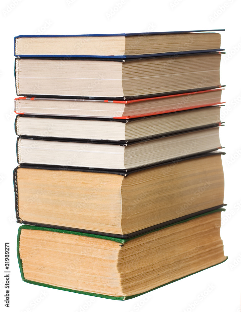 Stack of books isolated on the white background Stack of books isolated on the white background